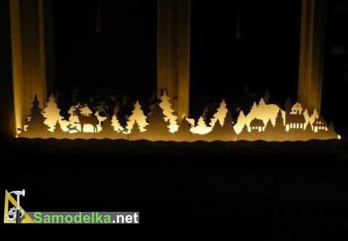 украшение окна на новый год своими руками