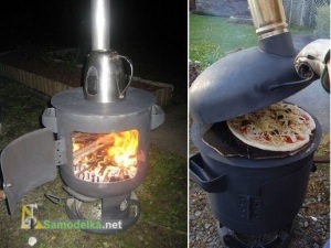 Печь для готовки и обогрева из газового баллона
